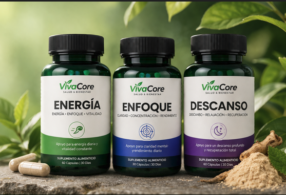 VivaCore Kit Esencial – Energía, Enfoque y Descanso Diario